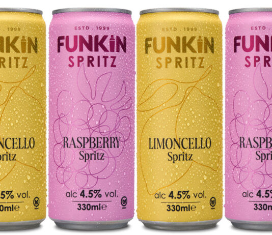 Funkin Cocktails expands into the Spritz cocktail market Pack shots of Funkin Spritz cans including Limoncello Spritz and Raspberry Spritz.