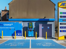 JET charges ahead with new EV sites A JET forecourt location with the JET Charge Rapid EV facility.