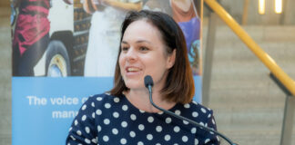 Deputy First Minister Kate Forbes addresses the FDF Scotland Parliamentary reception.