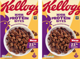 Kellogg’s offers a protein breakfast with new High Protein Bites Pack shots of Kellogg's High Protein Bites.