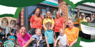 Community photos featuring members of local areas a representatives from Spar UK are showing in green circles with the 'Nurture our Neighbourhoods' slogan in a bubble to the bottom right of the image.