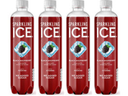 Sparkling Ice flavoured water variant relaunches into UK market Pack shots of Sparkling Ice Black Raspberry sparkling flavoured water bottles.