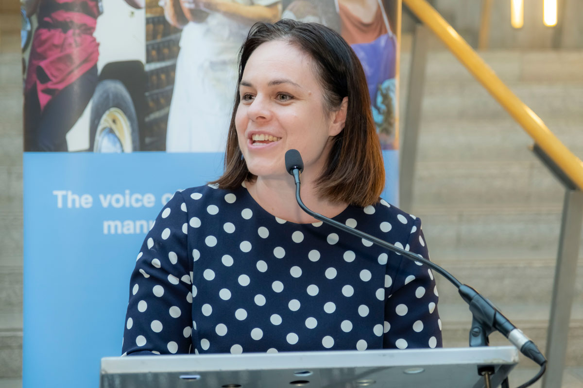 Deputy First Minister Kate Forbes addresses the FDF Scotland Parliamentary reception.