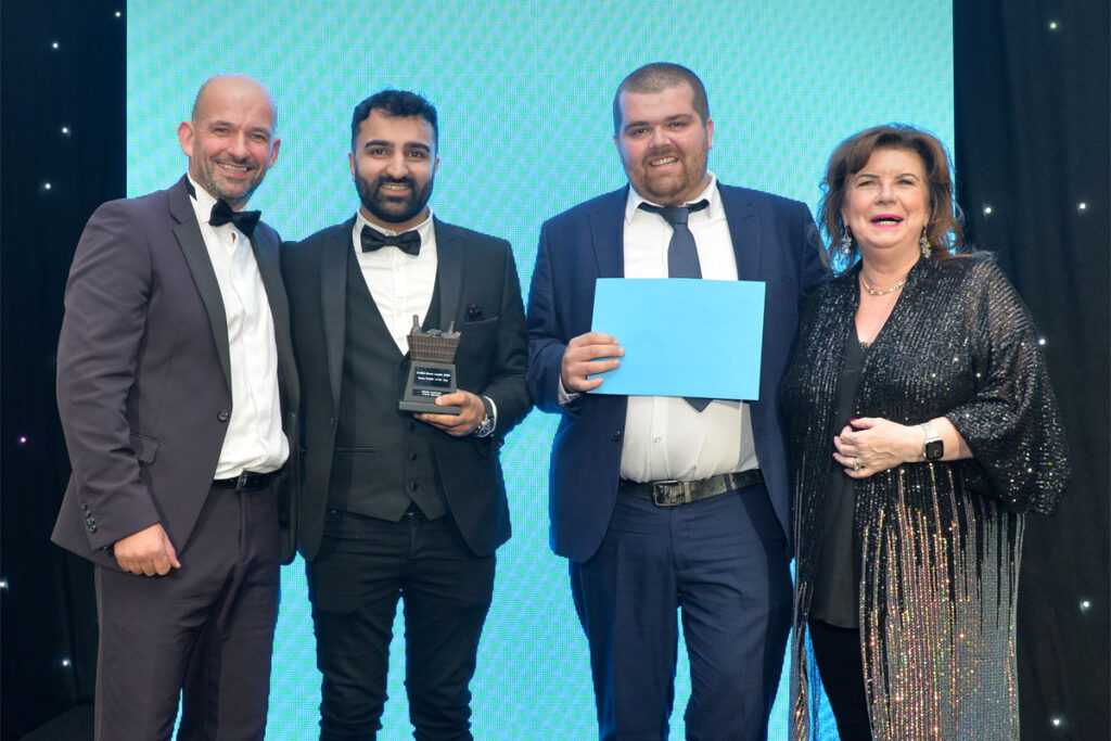 Premier RaceTrack Pitstop Bearsden accepting the award for Vaping Retailer of the Year at the Scottish Grocer Awards 2024.