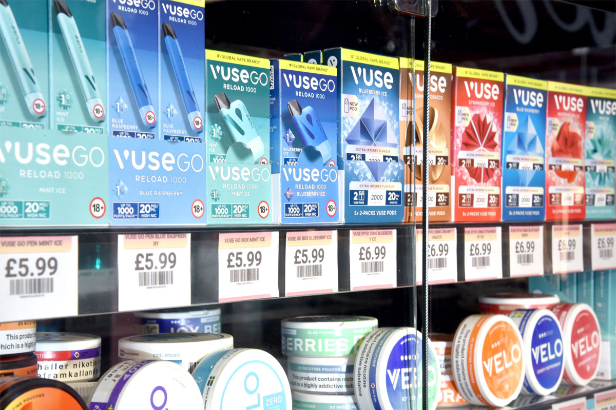 A range of BAT nicotine products including VUSE vaping devices and VELO Nicotine Pouches.