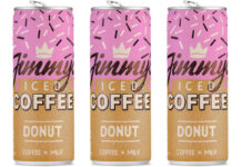 Pack shots of Jimmy's Iced Coffee Donut.