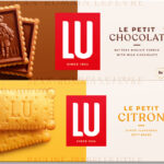 LU biscuits unveils new packaging across range Pack shots for LU Le Petit Chocolat and LU Le Petit Citron with the 2025 design.
