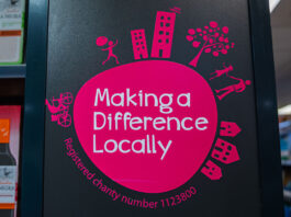 Co-op Wholesale launches Heart of the Community Awards Co-op Wholesale's Making a Difference Locally logo inside a store.