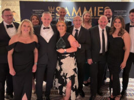 Scotmid bags a double win at Sammies awards The Scotmid team at the Sammies award celebrating their double award win.