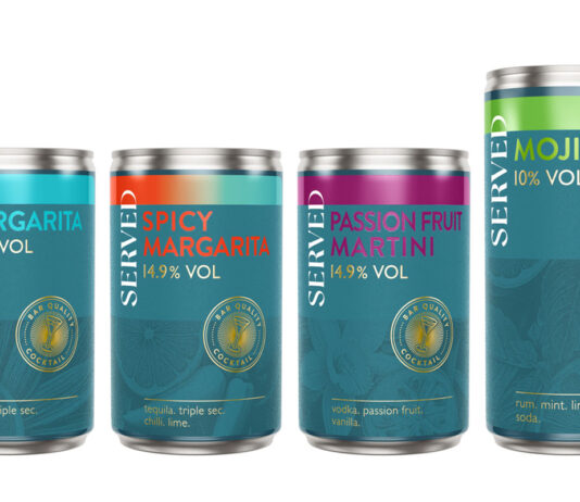 Served cocktails rolls out four new drinks Pack shots of Served cocktails including Margarita, Spicy Margarita, Passion Fruit Martini and Mojito.