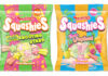 Pack shots of Swizzels Squashies Sour Shooting Stars and Squashies Tropical.