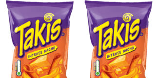 Packshots of Takis Intense Nacho.