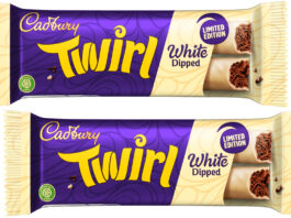 Cadbury launches Twirl White Dipped Twirl White Dipped pack shots.