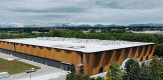 Aerial shot of Plant Farms facility in Cirimido, Italy.