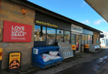 Exterior shot of The Filly Costcutter Filling Station.