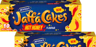 Pack shots of Jaffa Cakes Hot Honey.