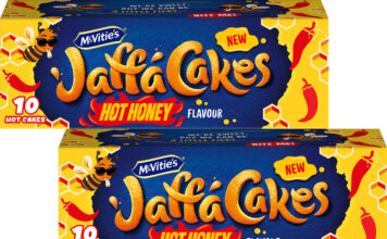 Pack shots of Jaffa Cakes Hot Honey.