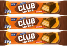 Pack shots of McVitie's Club Layers Orange.