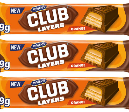 McVitie’s Club Layers into the confectionery sector Pack shots of McVitie's Club Layers Orange.
