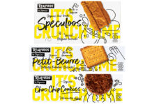 Pack shots of Organico sweet biscuits including Speculoos, Petit Beurre and Choc Chip Cookies.