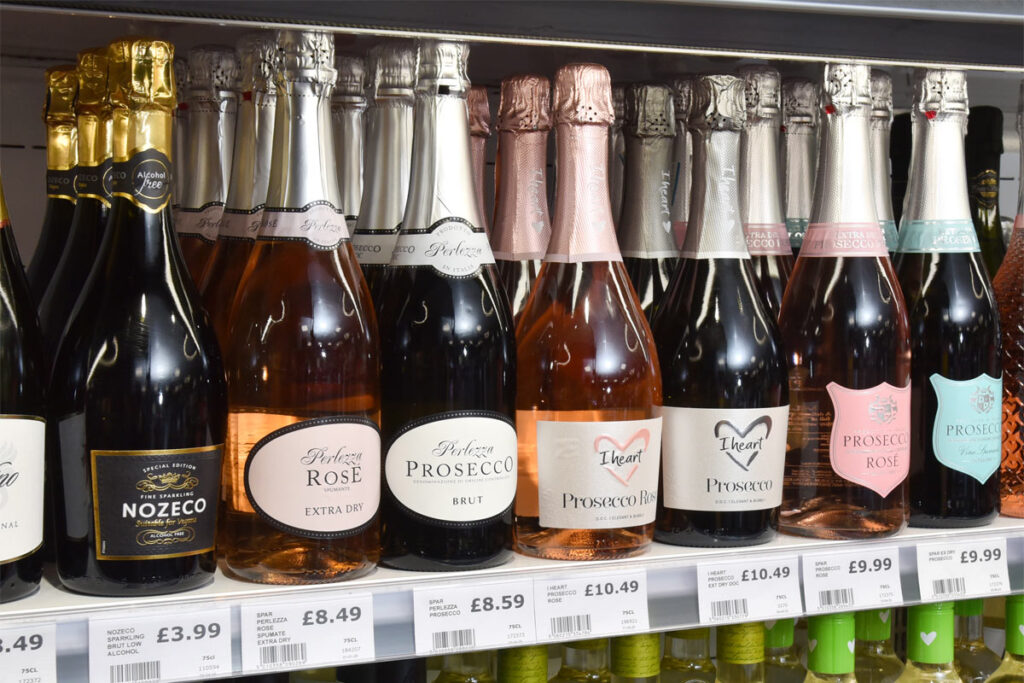 Spar own-brand Prosecco range.