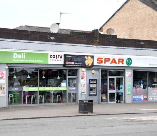 Spar Scotland plays the right notes for symbol Exterior shot of Spar Renfrew.