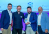 (l to r) Tom Costello, Carl Johntsone and Adam Harding of Tailored Spirits and Gary McEwan of Scottish Edge.