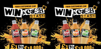 Promotion for Tango on-pack giveaway offering prizes from £1 to £10,000.