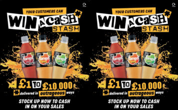 Promotion for Tango on-pack giveaway offering prizes from £1 to £10,000.