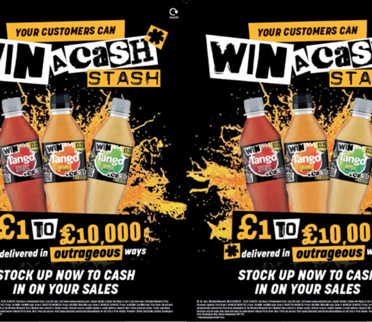 Tango on-pack promotion offers up to £10k cash prize Promotion for Tango on-pack giveaway offering prizes from £1 to £10,000.