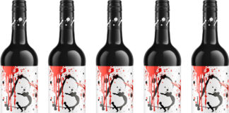 Bottles of Barossa Ink Shiraz 'Barossa Blood Ink Shiraz' for Halloween 2025.