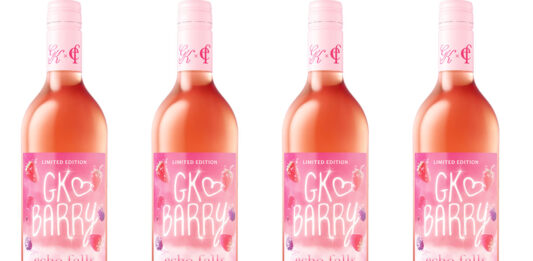 Pack shots of GK Barry Echo Falls Fruit Fusion bottles.