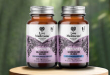 Two jars of Love Mushrooms menopause range.