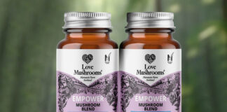 Two jars of Love Mushrooms menopause range.
