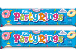 Pack shots of Fox's Party Rings biscuits.