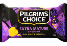 Pack shot of Pilgrims Choice Extra Mature Cheddar.