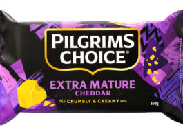 Pack shot of Pilgrims Choice Extra Mature Cheddar.