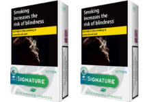Packshots of Signature Action menthol capsule range in a 17-pack format.