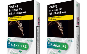 Packshots of Signature Action menthol capsule range in a 17-pack format.
