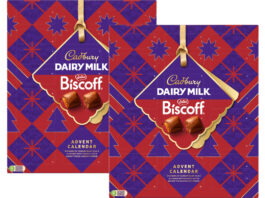 Cadbury Christmas range introduces new Dairy Milk Biscoff Advent Calendar Pack shots of Cadbury Biscoff Advent Calendar.
