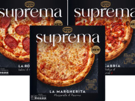 Dr. Oetker Suprema range of frozen pizzas with La Calabria, La Romana and La Magherita.