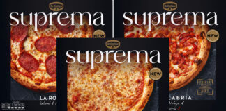 Dr. Oetker Suprema range of frozen pizzas with La Calabria, La Romana and La Magherita.