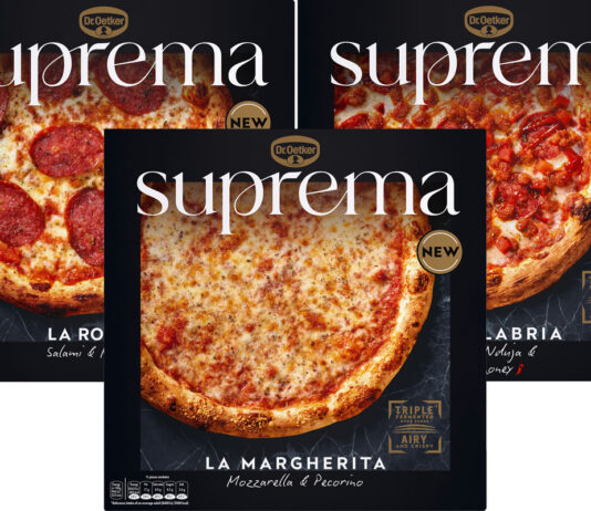 Dr. Oetker launches new Suprema frozen pizza range Dr. Oetker Suprema range of frozen pizzas with La Calabria, La Romana and La Magherita.