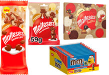 Pack shots of Mars Wrigley's 2025 Christmas range with Maltesers Reindeer Gingerbread Flavour, Maltesers Mini Reindeers Gingerbread Flavour, Maltesers Assorted Truffles Advent Calendar and Crispy M&M's Santa Five Packs.