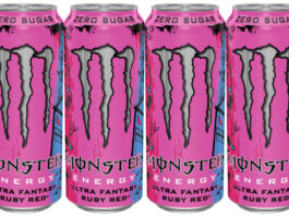 Monster Energy unveils new flavour to the zero sugar Ultra range with grapefruit taste Pack shots of Monster Zero Sugar Ultra Fantasy Ruby Red.