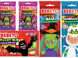 Bebeto brings some spooktacular sales with Halloween sweets range Pack shots of Bebeto's Halloween 2025 range including Spooky Mix Trick or Treat Bag, Witches Hair, Witches Hair, Witchers Cauldron and Mummies Bandages.