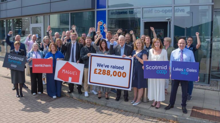 Scotmid has raised an incredible £288,000 for Maggie's to support people with cancer and their family and friends.