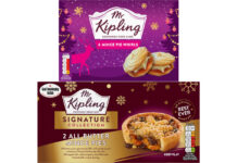 Pack shots of Mr Kipling Signature Collection All Butter Mince Pies and Mr Kipling Mince Pie Wheels.