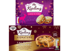 Mr Kipling unveils new Christmas mince pie range Pack shots of Mr Kipling Signature Collection All Butter Mince Pies and Mr Kipling Mince Pie Wheels.