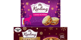 Pack shots of Mr Kipling Signature Collection All Butter Mince Pies and Mr Kipling Mince Pie Wheels.
